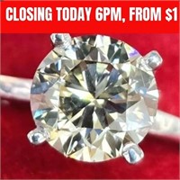 $5900 14K  2.3G Lab Diamond 2Ct Vs Jk Ring