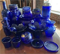 Cobalt Blue Glass Straw Holder, Canisters & More