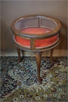 Antique Oak Drum Display Table