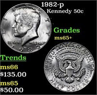 1982-p Kennedy Half Dollar 50c Grades GEM+ Unc