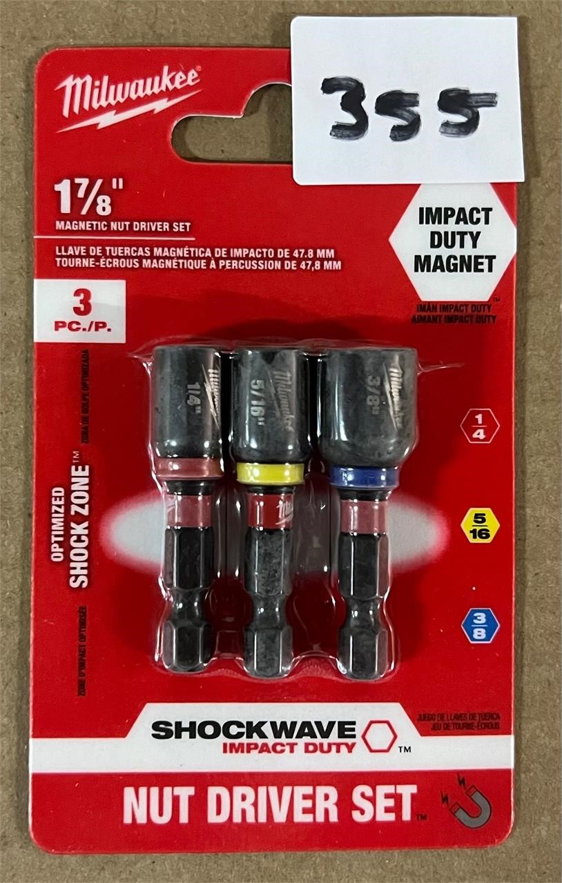 Milwaukee 1 7/8" 3pc, Magnetic Nut Driver Set