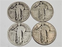 4 1925  Silver Standing Liberty Quarter Coin