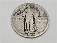 1925 Silver Standing Liberty Quarter Coin