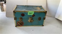 Vintage dolls clothes and metal trunk