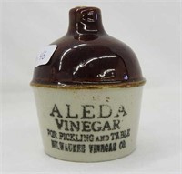 Red Wing miniature brown top fancy jug w/ "ALEDA