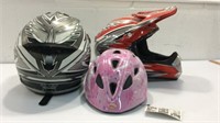 Pair of Motorcycle Helmets & Child's Helmet K14D