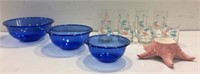 Flamingo Themed Glassware, Blue Bowls & More K14E