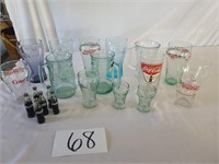 11 Glasses & 6 Miniature Coca-Cola Bottles
