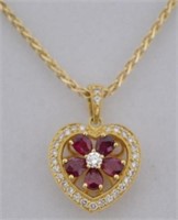 18kt/14kt Yellow Gold 2ct Genuine Ruby Diamond