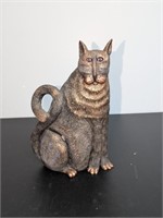 Cast Brushed Metallic Cat Figure Resin