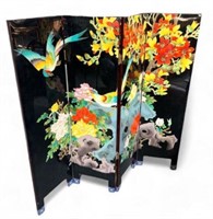 4-Panel Lacquered Asian Style Screen.
