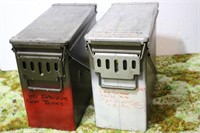(2) Large Military Projectile Cannon Ammo Boxes
