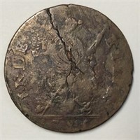 1785 CONNECTICUT COPPER AFRICAN HEAD F+