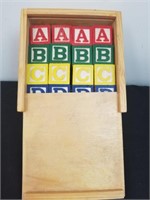 Small wooden alphabet blocks