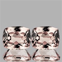 Natural Peach Pink Morganite 10x8 Pair [Flawless-V