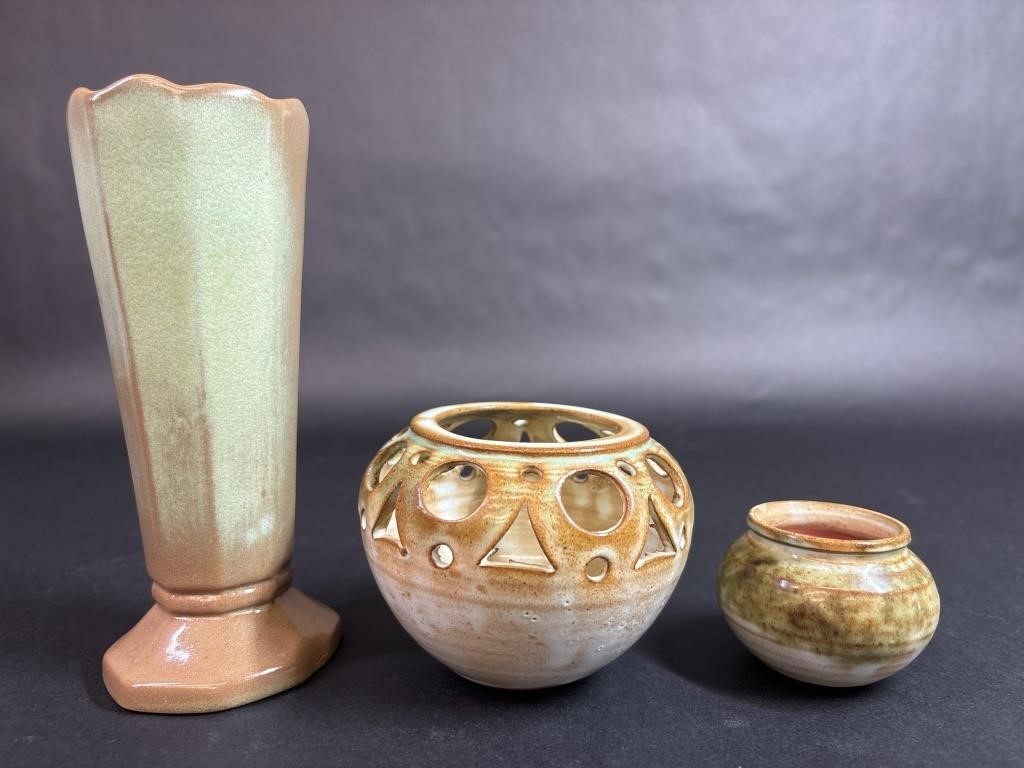 Frankoma Vase, Candle & Tea Light Holder