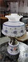 Blue and White floral contemporary double globe