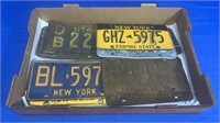 10 VINTAGE LICENSE PLATES