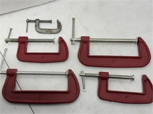 4) Tool Shop Clamps red, 4 & 6"