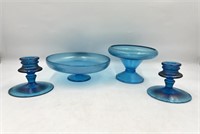 Blue Iridescent Glass