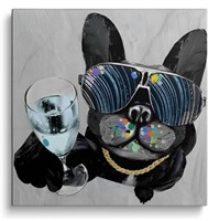 P528 ELEFOCUS Cute dog graffiti wall art canvas