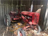 Farm All Tractor, Mower, Scraper