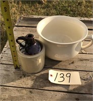 Small Brown Top Jug, Chamber pot