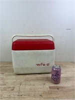 Red and white cooler