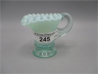 Fenton Miniature #37 basket- Aqua opal pitcher
