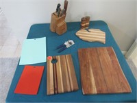 Cutting boards and knife block