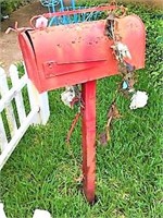 Shabby Painted Metal Mailbox