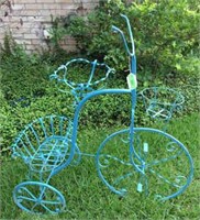 Painted Metal Bike Plant Stand