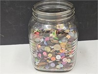 Half Gal Jar with Lot of Buttons