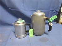 vintage aluminum percolator .