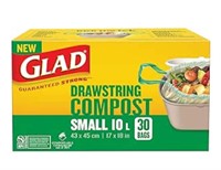 Glad 100% Compostable Drawstring Bags - Small 10
