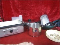 Nesco roaster and pots and pans.