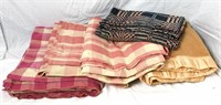 Vintage wool fabric and bed covers