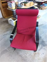 Red metal frame chair