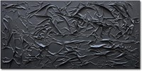 Black Minimalist Painting  24x48 Inch NKHB082