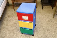 Used 3-Drawer Colorful Store It Organizer w Wheels