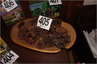 Dough Bowl with Pinecones