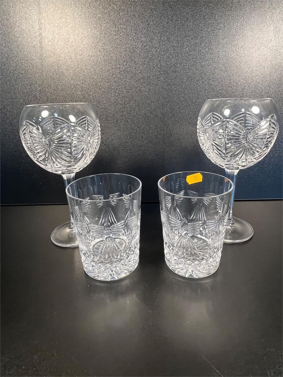 4 Waterford Millenium Series Glasses