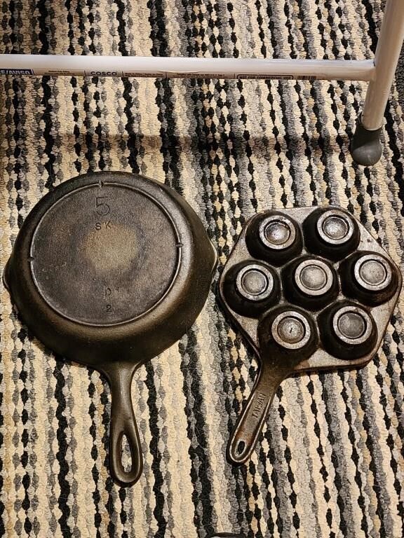 Cast Iron Pan and Corn Bread Pan