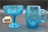 2 art glass swirl pieces - beautiful!