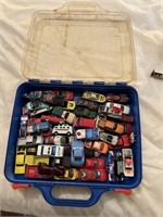 misc match box cars in case