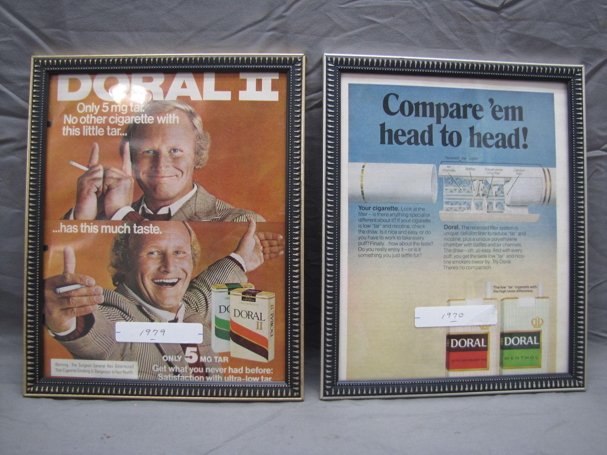 Pair of Vintage Framed Doral Cigarette Ads