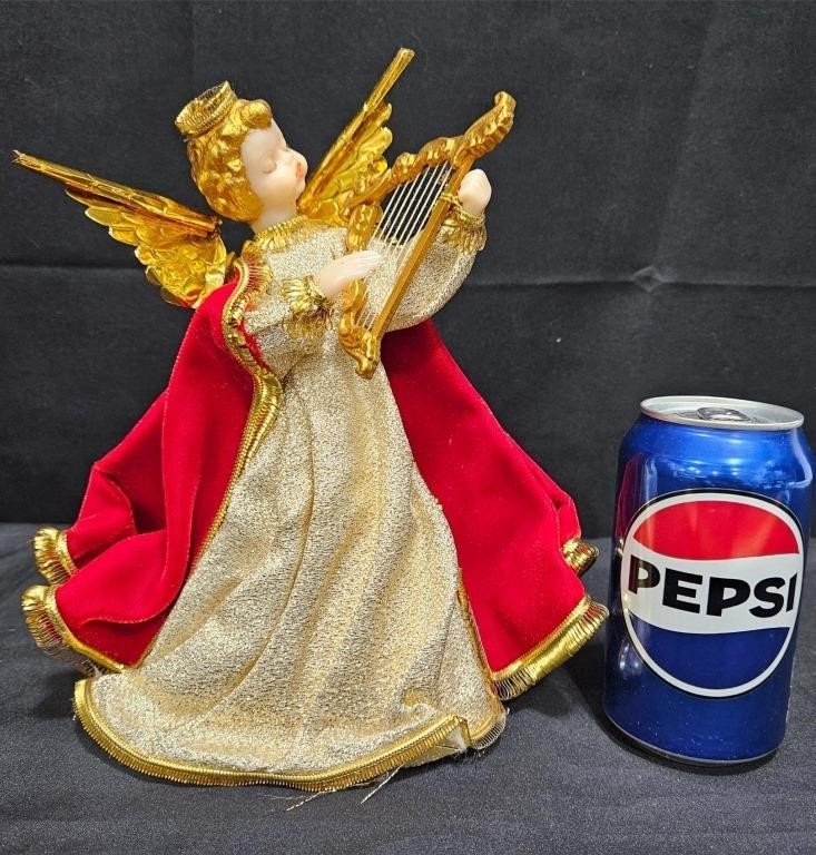 Vintage German Wax Angel Christmas Tree Topper