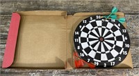 1960’s-era dart board w/ original box & 6 darts