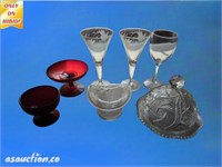 Mix a lot of glassware Ruby red Viking glass at