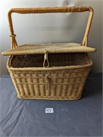Square Wicker Picnic Basket, Double Sided Openings